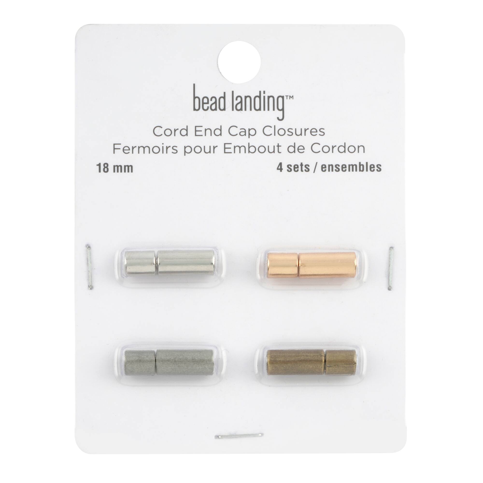 18mm Cord End Cap Closures, 4ct. by Bead Landing™